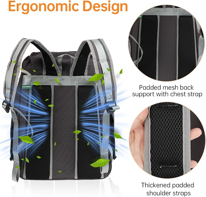 Cat Dog Backpack Carrier for Hiking Travel Portable Pet Daypack for Dog Cat Below 7kg/15.5 lbs -Gray