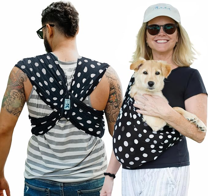 Pet K’tan Anti Anxiety Wearable Cat & Dog Carrier | Hands-Free Front Facing Adjustable Pet Cuddler Sling for Small to Medium Pets & Puppies up to 20 lbs | Pawkadot | Small