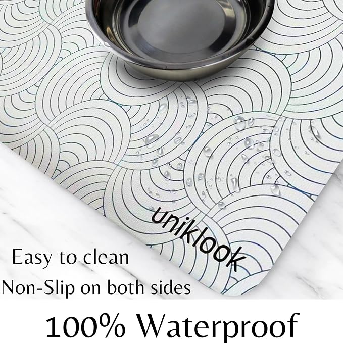 Dog Food Mat - Dog Bowl Mat - Pet Food Mat Dog Mat for Food and Water - Dog Feeding Mat - Dog Water Bowl Mat - Waterproof Dog Water Mat - UnikLook