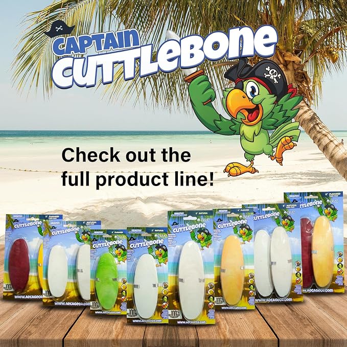A&E Cage Company Captain Cuttlebone AE9012 Natural Bird Cuttlebone – 5lb Bulk Box of 6–8" Cuttlebone Pieces – Calcium Supplement for Parakeets, Budgies, Finches, Canaries, Lovebirds & Small Birds