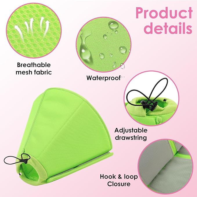 AOFITEE Dog Cones for Medium Dogs, Soft Dog Cone Collar After Surgery, Adjustable Cone for Dogs to Stop Licking, Breathable Pet E-Collar Alternative for Wound Healing(Green,Medium)