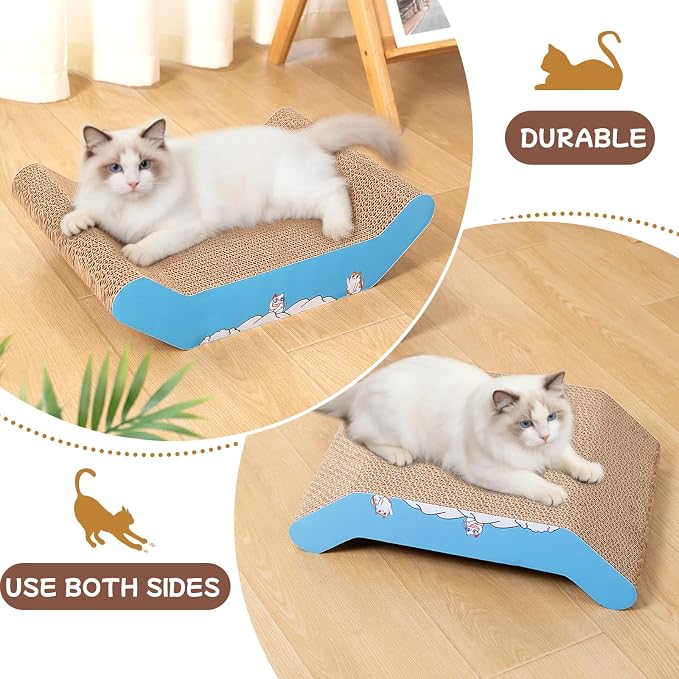 Cardboard Cat Scratcher Bed 16.9 Inch Cat Scratch Box with Cat Scratching Pad for Indoor Cats