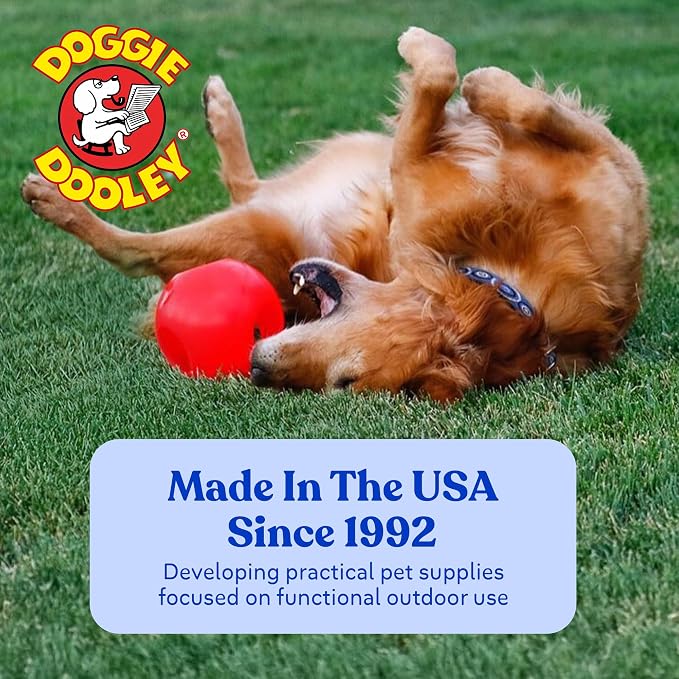Doggie Dooley Virtually Indestructible Dog Ball - 14 Inch Hard Plastic Interactive Dog Toy for Large Breeds Over 75+ lbs - Built for Herding & Push Play - Floats in Water, Made in USA -Colors May Vary