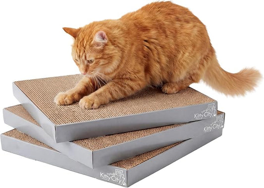 Kitty City Gray Corrugate Scratchers 3-Pack