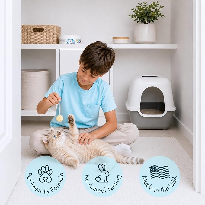 Litter Box Magic Cat Litter Deodorizer (Fresh Scent, 16 Oz, Pack of 2) – Premium Cat Litter Odor Eliminator Gel Jar | Cat Odor & Stain Removers, Urine Odor Eliminator & Pooping Deodorizer, Non Toxic
