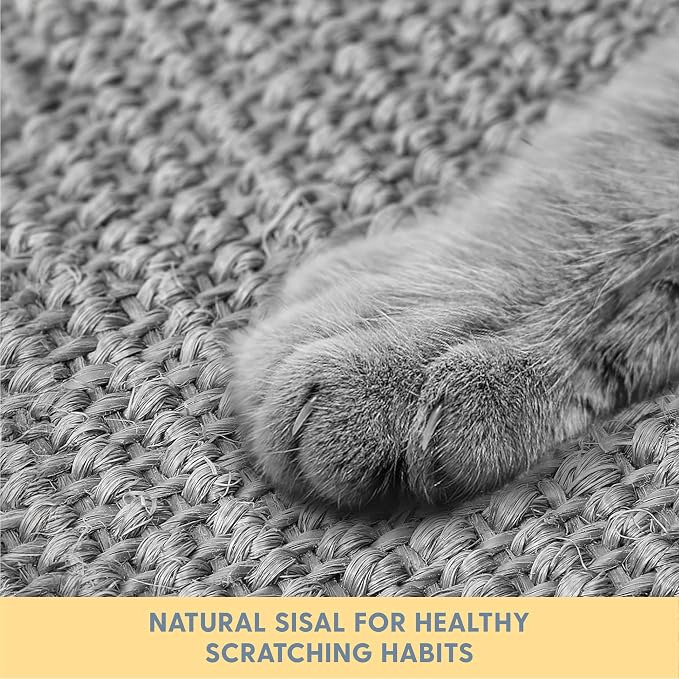 The Cat Ladies Cat Scratch Furniture Protector Mat - Couch Protector from Claws - Anti Scratch Furniture Protectors from Cats Scratching - Sisal Scratcher Pad with Pocket - Grey