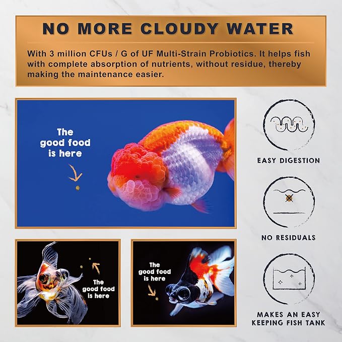 Ultra Fresh Sinking Goldfish Food, Color Enhancing, Balanced Diet, All Natural Ingredients, Clear Water Formula, Slow Sinking Gold Fish Pellets, Goldfish Ultra Color 2.2 lbs
