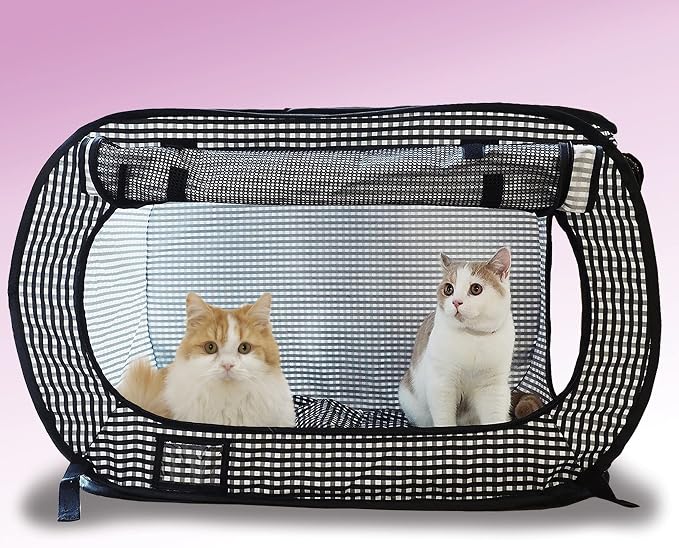 Portable Stress Free Cat Cage/Kennel and Ultralite Pop-up Carrier Bundle