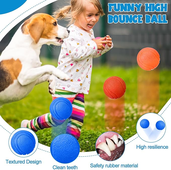 Jenaai 20 Pcs Indestructible Dog Toy Balls for Aggressive Chewers Chew Resistant Solid Rubber Bouncy Ball for Teeth Cleaning,2.36 inches/ 6cm Diameter