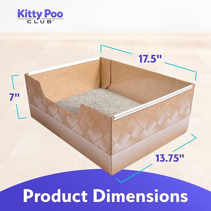 Kitty Poo Club Disposable Cat Litter Box 2-Pack with 2 Bags Natural Diatomite Litter, Patented Leak-Proof Design, Fast-Absorbing, Low Dust, Perfect for Travel and Multi-Cat Homes
