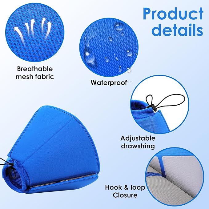 AOFITEE Dog Cones for Medium Dogs, Soft Dog Cone Collar After Surgery, Adjustable Cone for Dogs to Stop Licking, Breathable Pet E-Collar Alternative for Wound Healing(Blue,Medium)
