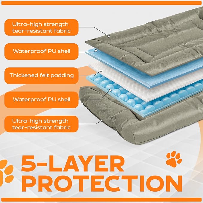 Dog Crate Mat – Chew Resistant Dog Bed for Crate, Soft Yet Durable Crate Pad Chew Proof, Machine Washable Dog Bed for Chewers, Multiple Sizes (Small)