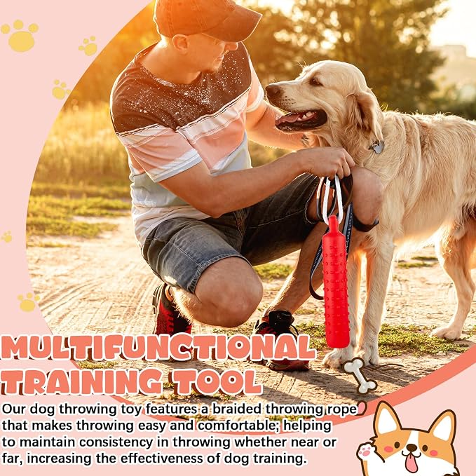 Blueweenly 4 Pcs Dog Bumper Toy for Water Retrieving Plastic Puppy Training Dummy Dog Float Toy Lightweight for Float on The Water Pool Outdoor Training Hunting Fetching (Red,Orange,Yellow,Green)