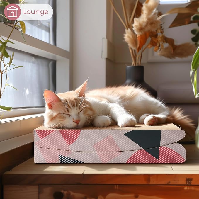 ComSaf Cat Scratcher Carboard for Indoor Cats, Cat Scratcher Lounge to Protect Furniture，Wide Cat Scratching Pad Modern Corrugate Cardboard