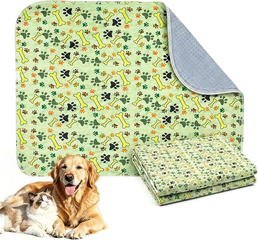 Puppy Pee Pads with Pheromones,Washable and Reusable Pee Pads for Dogs,Waterproof and Leak-Proof,Non-Slip Base Training Pads Suitable for Home,Travel and Dog Crates(Yellow Bone,M:31.5*27.6in)