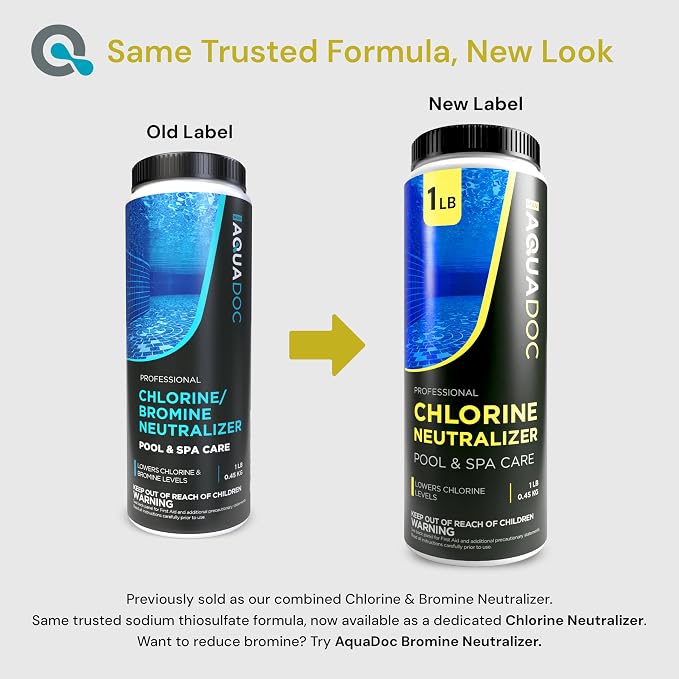 AquaDoc Chlorine Neutralizer for Pool & Hot Tub - 1 lb - Sodium Thiosulfate Formula to Help Reduce Chlorine Levels - Spa and Pool Chemicals Made in USA