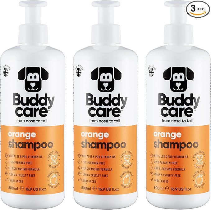 Orange Dog Shampoo by Buddycare | with Aloe Vera and Pro Vitamin B5 (50.72oz)