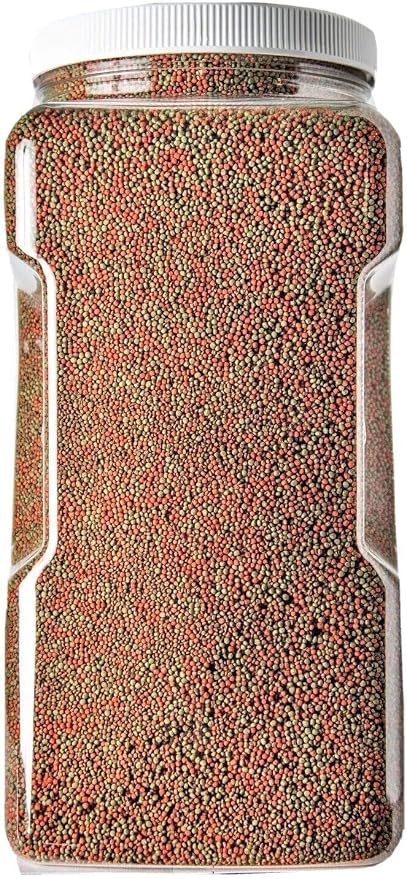 1mm Ultra Mix of Blackworm, Intense Red, Green Gro Floating Pellets for Discus, Cichlids, All Tropicals, Koi and Pond Fish…8oz Small Jar