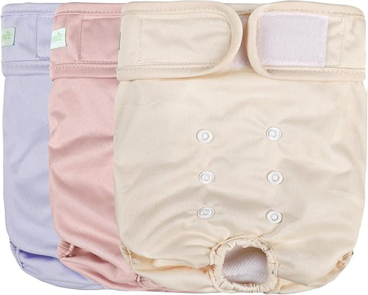 wegreeco Washable Reusable Premium Dog Diapers, Pack of 3, Small Dog Puppy & Doggy Diapers Female, Dog Period Panties Diapers Female in Heat XXL