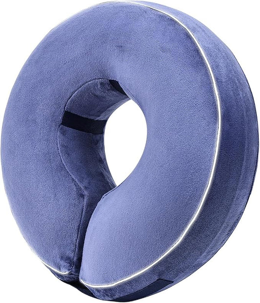 Inflatable Reflective Dog Cone Collar Alternative After Surgery,Doggie Recovery Dount Neck Ecollar,Adjustable Soft Dog Cone Collar for Small Medium Large Dogs (Blue, M)
