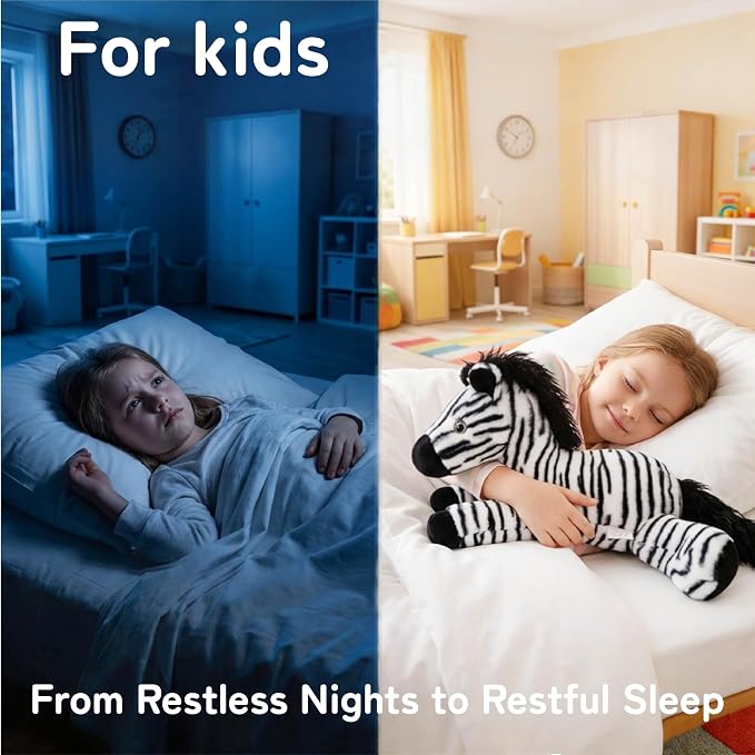 Niuniu Daddy 25" 5 lb Weighted Zebra Stuffed Animal for Adults Kids, Giant Large Soft Body Pillow Plush Toy for Sleeping Huggable, Gift for Everyday Comfort