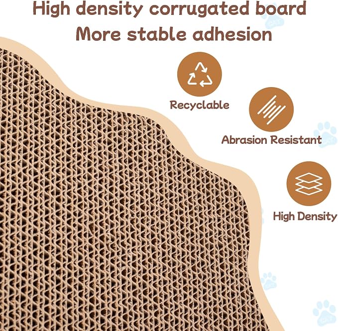 Cardboard Cat Scratcher Bed 16.9 Inch Cat Scratch Box with Cat Scratching Pad for Indoor Cats