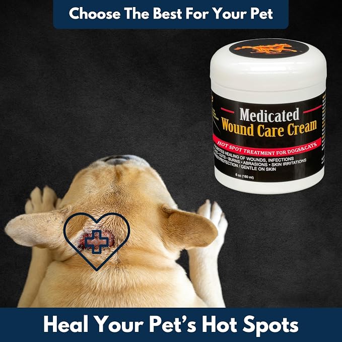 E3 Medicated Hot Spot Cream for Dogs - Hot Spot Treatment for Dogs, Dog Hot Spot Remedy, Cuts, Wounds - Hotspot Relief - Fast-Acting, Soothing Formula