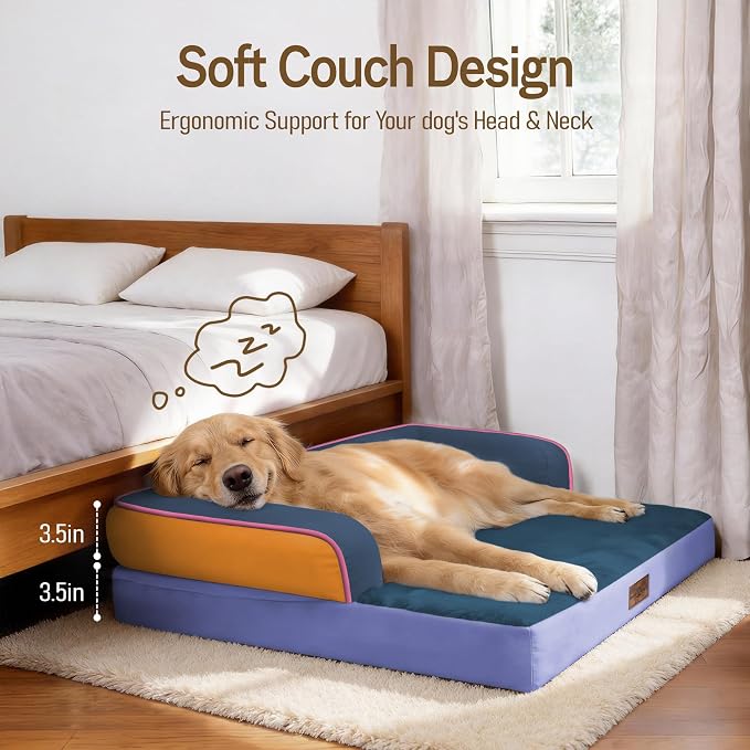 Comfort Expression Large Dog Bed Washable - XL Orthopedic Dog Beds Waterproof with Washable Removable Cover, Non-Slip Pet Couch Memory Foam Sofa, 42 x 30