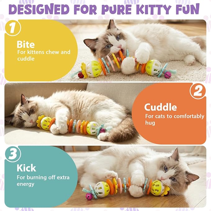 2*Magic Organ Cardboard Cat Scratcher Toy, 1*Cat Chew & Kicker Toys (2PCS)