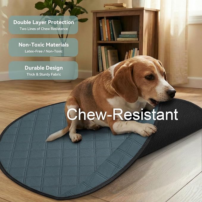 Siedihit Washable Reusable Pet Pee Pads, Absorbent Non-Slip Training Mat for Dog Cat Rabbit Puppy Kitten, Whelping Playpen Crate Bed Cage Home Indoor Outdoor (Large - 2pack, Round)
