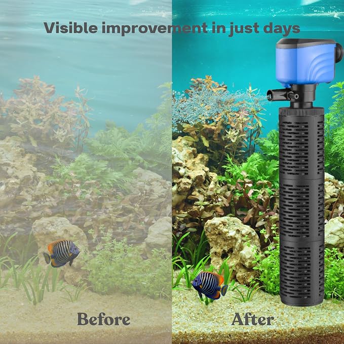 100-300 Gallon Aquarium Filter,Internel Fish TankFilters, Submersible Turtle Tank Filter for Large Tanks & Small Ponds, Whisper Filter,Freshwater &Saltwater
