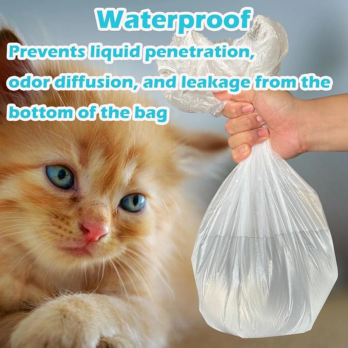 50 Pack Litter Box Liners Compatible with Hooded Litter Box Cat, Elastic Band Trash Bags for Disposal of Cat Waste, Waterproof and Leak Proof (Black)