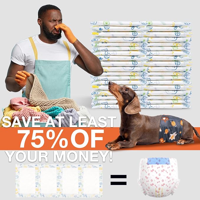 Dog Diaper Liners for Male and Female Dogs(160ct), Super Absorbent Disposable Dog Diaper Booster Pads Inserts fit Most Reusable and Washable Pet Belly Band, Wraps