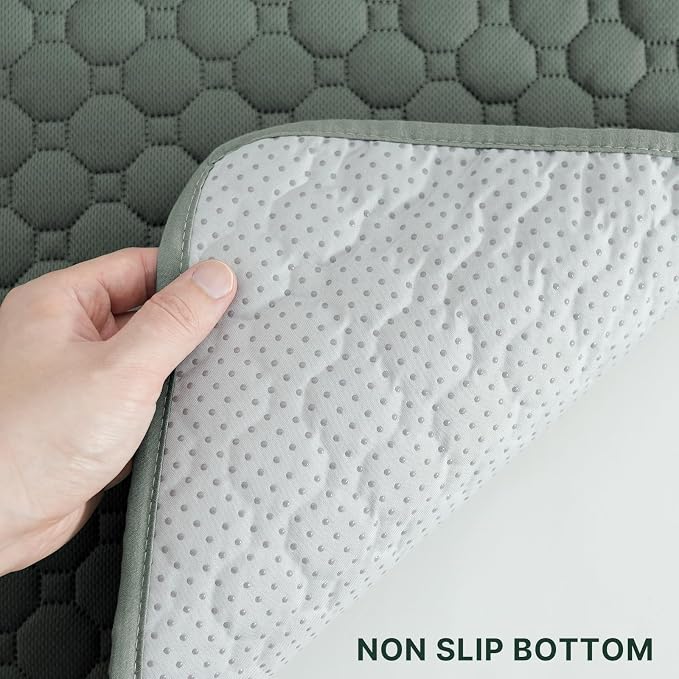 H.VERSAILTEX Premium Washable Pee Pads for Dogs 2 Pack Super Absorbent 100% Waterproof Reusable Non-Slip Quilted Puppy Training Pads for Crate Playpen Whelping & Potty Training(36"x36", Sage)