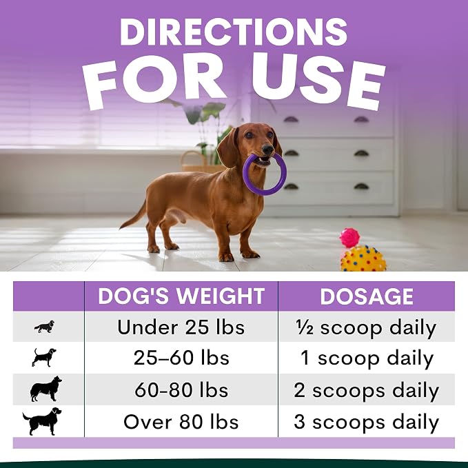 Petz Park Stress + Anxiety Dog Calming Supplement 45 Scoops, Anxiety Supplement, Dog Calming Supplement for Stress Support, Calming Food Topper for Dry or Wet Food, Made in Australia, 3.2oz Powder