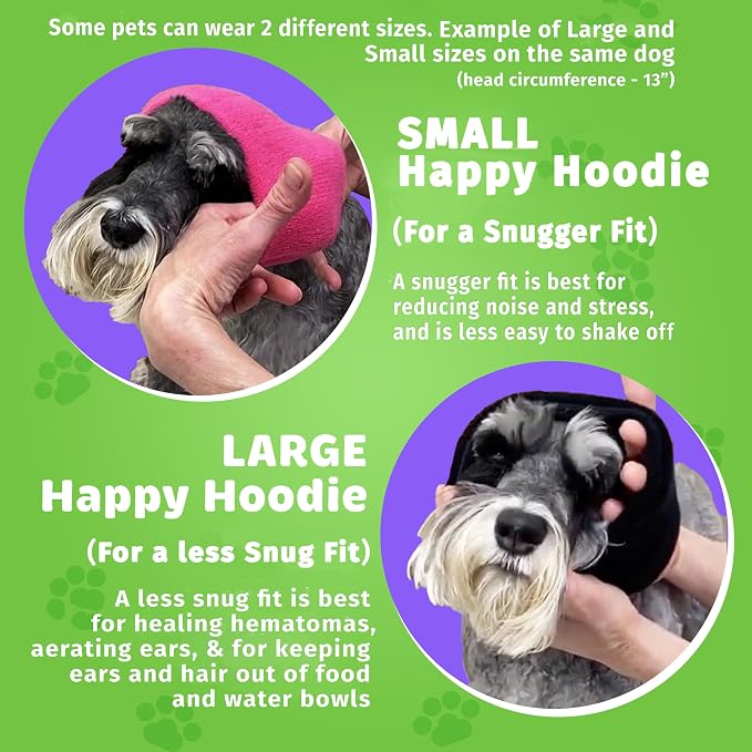 Happy Hoodie The Original Dog & Cat Calming Band - American Brand - Anxiety Relief/Noise Protection-Grooming-Thunder-Fireworks (XS, Blue) - Since 2008