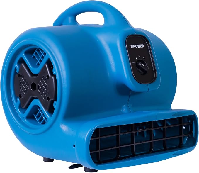XPOWER P-630 Pro 1/2 HP 2800 CFM Centrifugal Air Mover, Carpet Dryer, Floor Fan, Blower, for Water Damage Restoration, Janitorial, Plumbing, Home Use