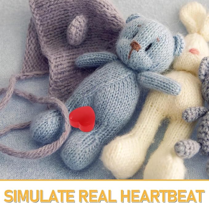 LIOOBO 2 Pack Heartbeat Simulator for Plushies Reusable Soothing Pulse Device for Stuffed Animals Ultra-Quiet Heartbeat Module for Puppy Comfort Bedtime Travel Pet and Kids Toy Inserts