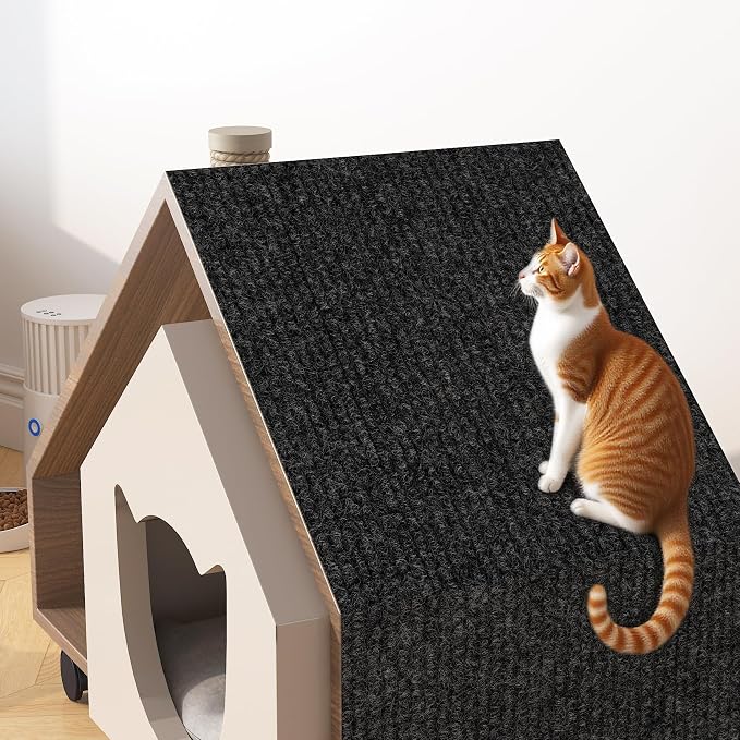 Yenhome 15.7"X160" Anti Scratch Furniture Protector from Cats Scratching Peel and Stick Black Cat Scratch Mat for Carpet Protector for Pets Durable Couch Protector from Cat Claws Wall Covering