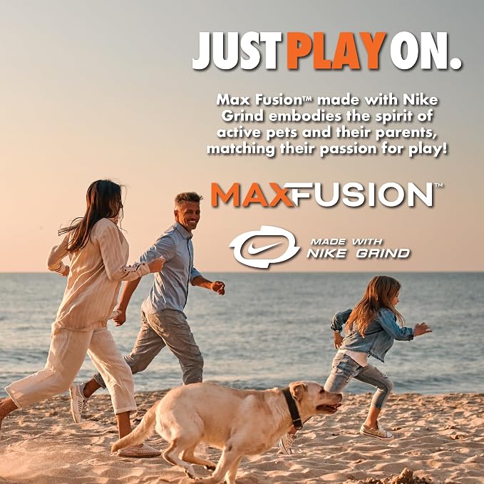 Max Fusion Made with Nike Grind, Arlee Meteor Ball Dog Toy, Toys for All Dogs, Durable & Natural Rubber Chew Toy for Play, Fetch & Chewing, Medium, Blue, 1 Count