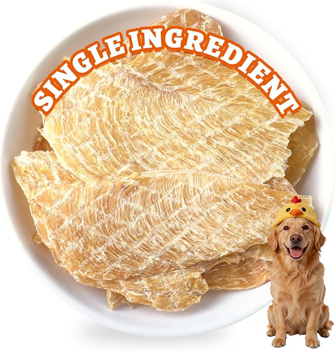 1.1 Pound Dehydrated Chicken Dog Treats with Single Ingredient Chicken Breast - High Protein, Low Calorie Healthy Chicken Jerky Dog Treats for Small, Medium & Large Breed