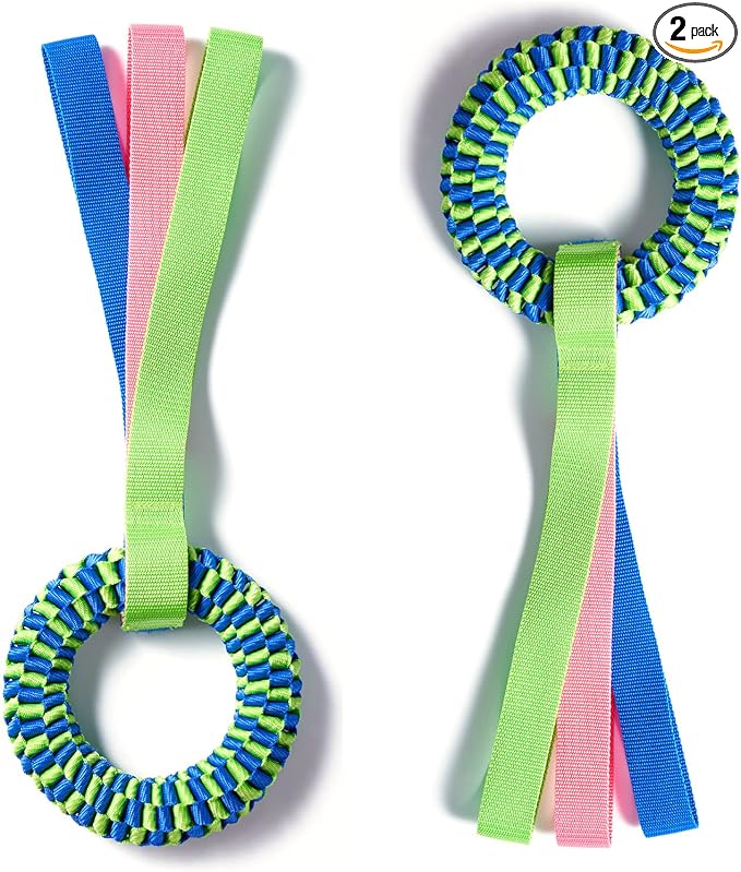 2 Pack Dog Toys for Aggressive Chewers, Tug of War Dog Toy, Dog Teeth Cleaning Toy, Dog Rope Toys for Medium and Large Dogs