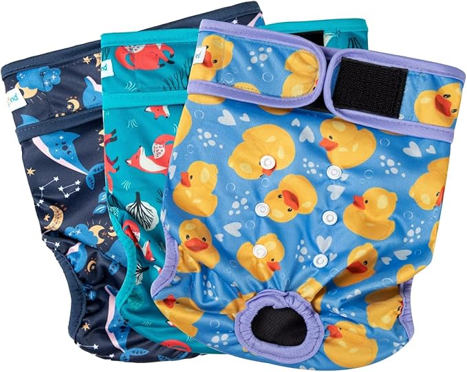 Paw Legend Washable Reusable Female Dog Period Diapers for Heat Doggie Puppy Diapers for Female Dogs (3 Pack, Small)