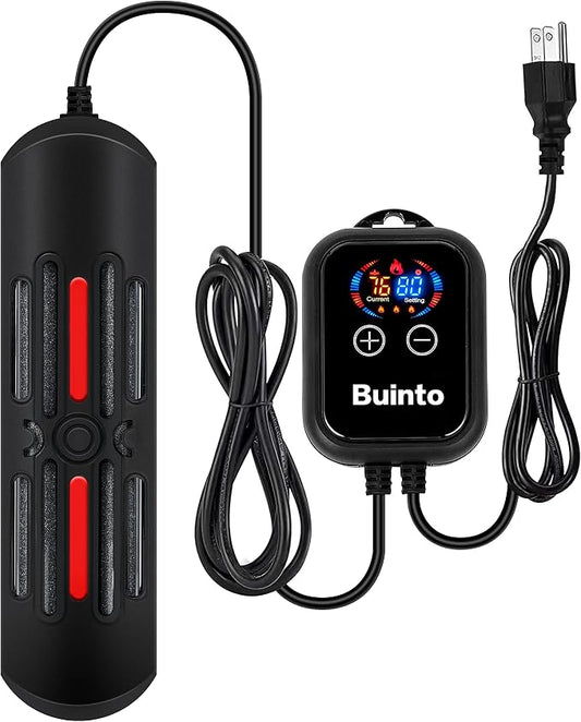 Aquarium Heater, 800W, 1200W Bold Double Quartz Tube Heater, Fast Heating, high-Definition Digital Touch Controller, Energy Saving. (Applicable to Fresh Water and sea Water) (1200W)