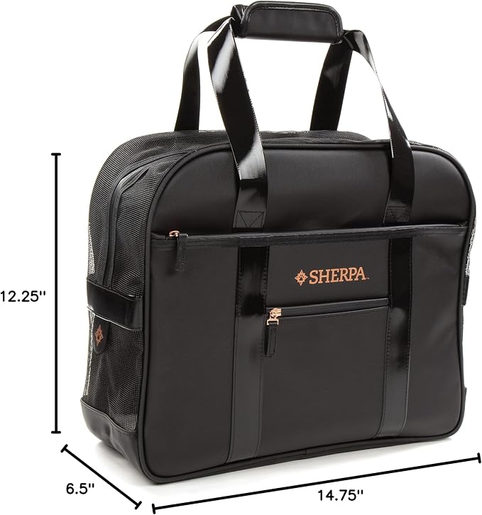 Sherpa Tote Around Town Travel Pet Carrier with Stay Clean Technology - Black, Small