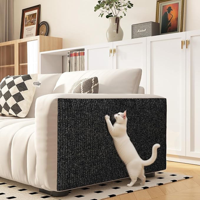 Yenhome 15.7"X160" Anti Scratch Furniture Protector from Cats Scratching Peel and Stick Black Cat Scratch Mat for Carpet Protector for Pets Durable Couch Protector from Cat Claws Wall Covering