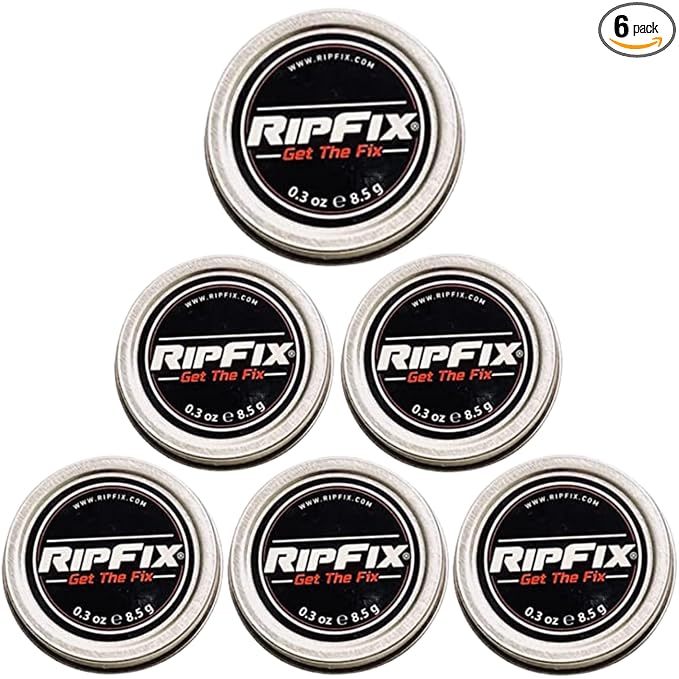 RipFix Hand Repair Balm for Dry Cracked Hands, Hand Salve for Gymnastics and Rock Climbers, Rip Fix Climbing Salve for Men and Women, Premium Gymnast Balm for Hardworking Hands, 6 Travel 0.3 oz Tins