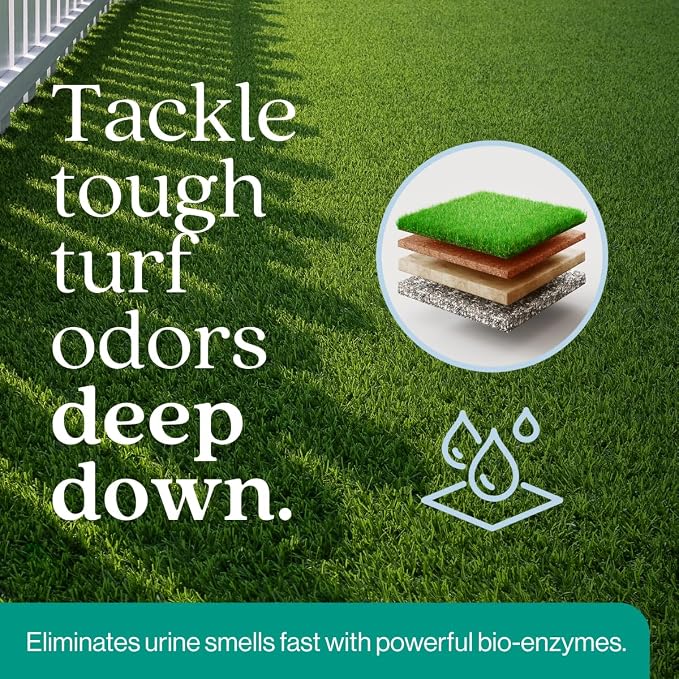 Outdoor Odor Eliminator | Outside Dog Urine Enzyme Cleaner – Powerful Pet, Cat, Animal Scent Deodorizer | Professional Strength for Yard, Turf, Kennels, Patios, Decks (32oz)
