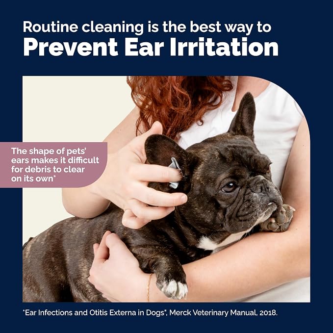 Vetnique Oticbliss Dog Ear Wipes, Cat & Dog Ear Cleaner & Deodorizing Wipes for Dogs, Cats, Puppies & Kittens, Vet Formulated to Remove Ear Wax, Dirt & Odor with Aloe for Itchy, Smelly Ears