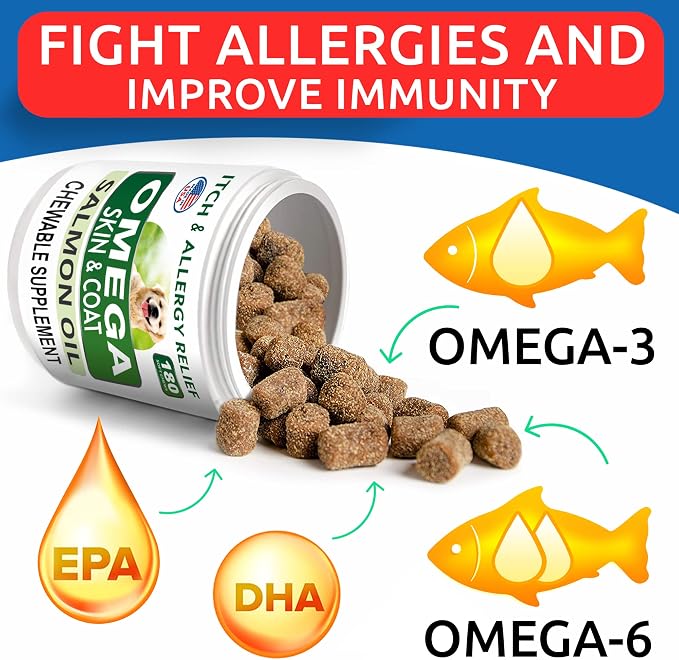 BARK&SPARK Glucosamine Dog Treats + Omega 3 for Dogs Bundle - Hip Support and Joint Pain Relief Supplement + Fish Oil Chews for Shedding, Skin Allergy, Itch Relief, Skin and Coat Supplement